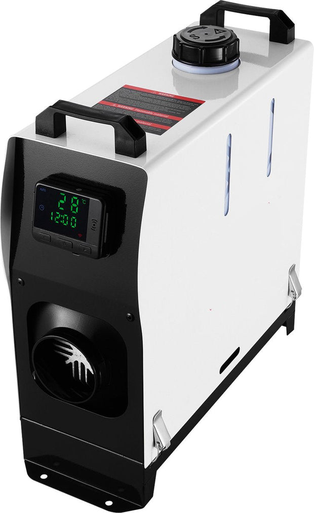 Standkachel - 8 Kw - Diesel Luchtverwarmer Alles-In-ééN - Met 30m Afstandsbediening En Lcd-Scherm - Snelle Verwarming, Laag Geluidsniveau, Draagbare Autoverwarmer Voor Auto'S, Campers, Vrachtwagens, Tractoren, Garages,Kamperen - Wit