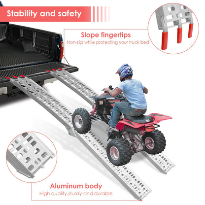Opvouwbare Laadramen – Opritten – Laadbruggen – Laadrampen – Motor Opritten – Aluminium – Antislip Oppervlak – Draagvermogen 680 kg