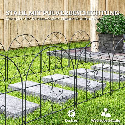 Stalen Tuinafscheiding – Tuinhek – Borderafscheiding – Tuinpaneel – Klimplantensupport – Zwart – 300 x 70 cm – Weerbestendig Roosterpatroon