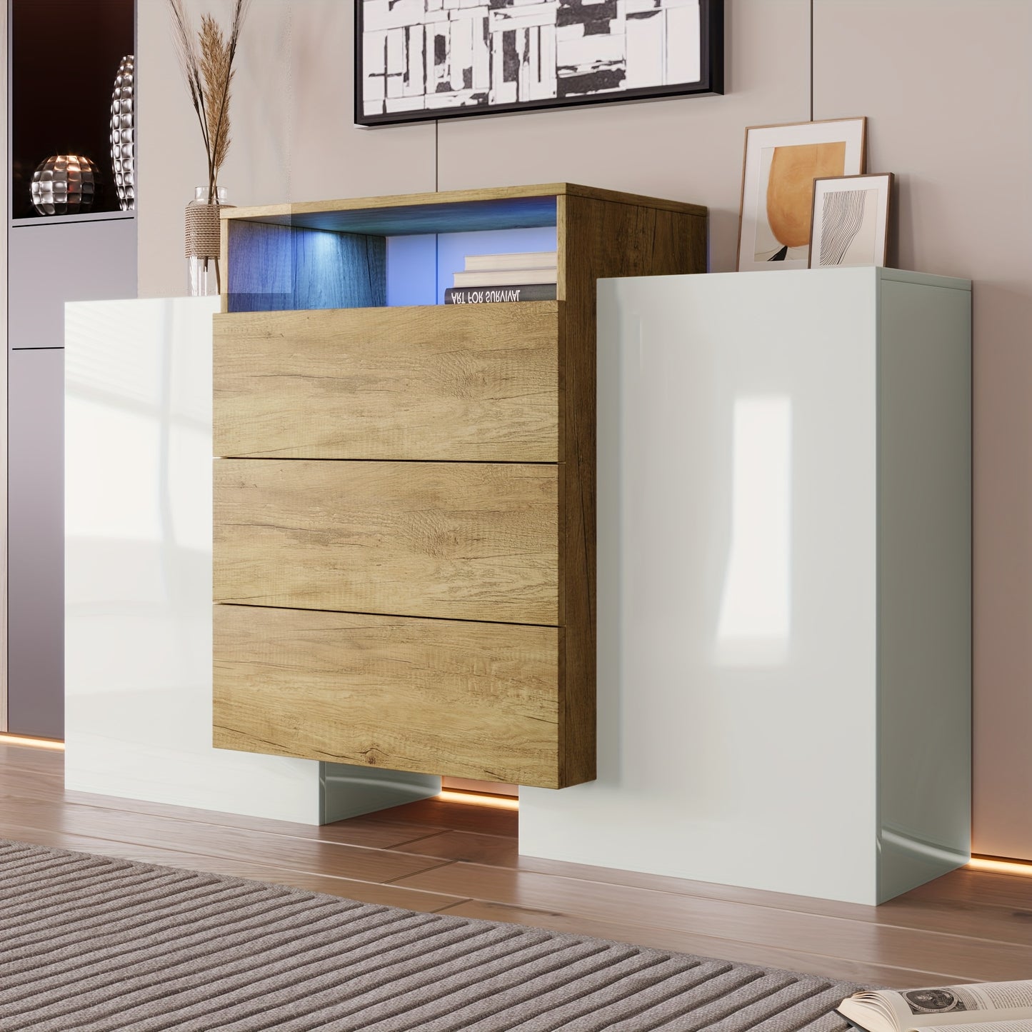Dressoir – Sideboard – Ladekast – Opbergkast – Kast – Modern Design – 140 cm Breed – Deels Glossy Afwerking