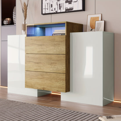 Dressoir – Sideboard – Ladekast – Opbergkast – Kast – Modern Design – 140 cm Breed – Deels Glossy Afwerking