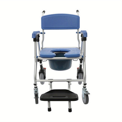 Badkamerstoel – Douchestoel – Toiletstoel – Ziekenhuisstoel – Verzorgingsstoel – Opvouwbaar Aluminium Frame – Comfortabele Zitting met Toiletopening