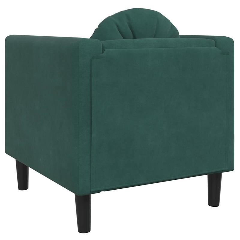 Velvet Fauteuil – Loungestoel – Zetel – Armstoel – Relaxstoel – Donkergroen – Massief Houten Frame – Luxe Comfort – Stevig MDF Onderstel – Zachte Velvet Bekleding – Gemakkelijk Monturen
