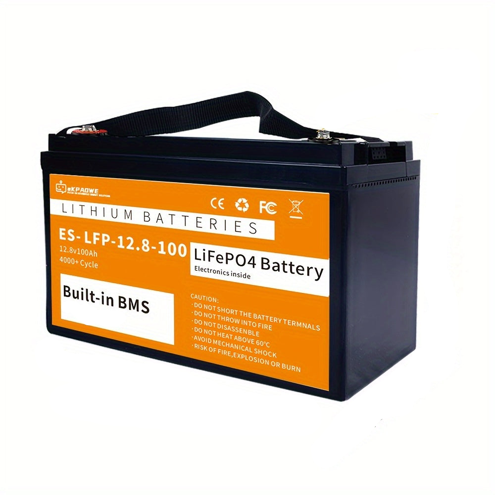 12V 100Ah LiFePO4 Accu – Lithium Accu – AGM Accu – Solar Accu – Camper Accu – Geïntegreerd BMS – Compact Robuust Ontwerp