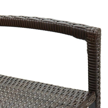 2-Pack Brown Woven Resin Bar Stools: Lightweight, Stable, Perfect for Outdoor Bars and Patios, Modern Woven Design with Terrace Height