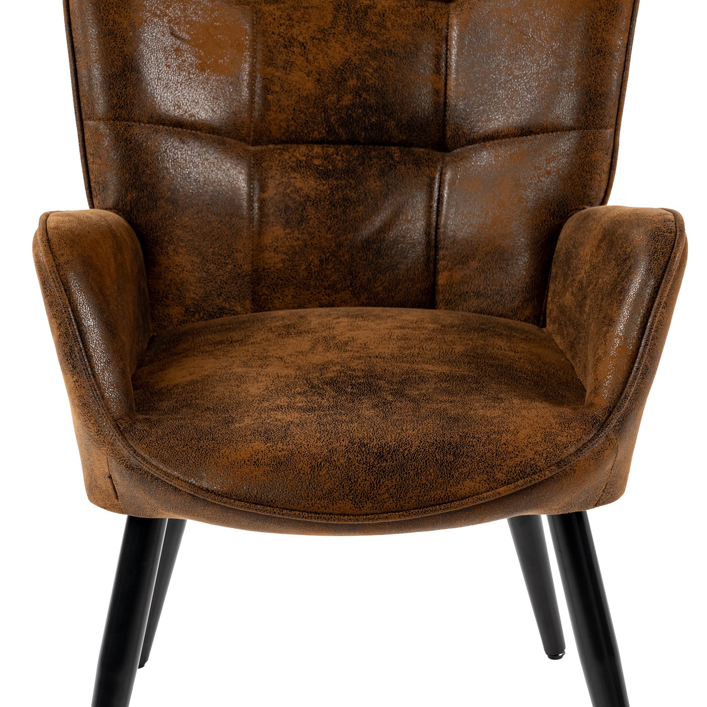 Eenpersoonsfauteuil – Fauteuil – Relaxstoel – Zetel – Leesstoel – Bruin Suède – Ergonomisch Ontwerp – Compacte Afmetingen 72x62x90,5 cm