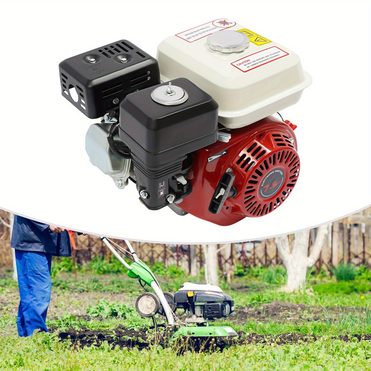 Motorblok – Benzinemotor – 4-Takt Motor – Compact Motor – Duurzaam Motorblok – 7,5 PK – Handstart – Geschikt Voor Zware Machines