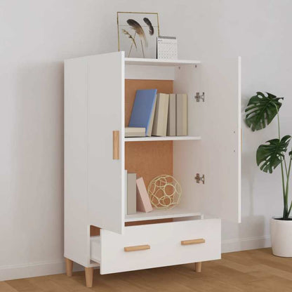 Opbergkast – Kasten – Opbergmeubel – Ladekast – Opbergrek – Wit – Compact Design – 3 Lades & Open Schappen – Kunststof Hout Met Metalen Handgrepen