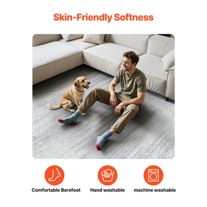 Vloerkleed – Tapijt – Lopertapijt – Karpet – Interieurkleed – Modern Grijs – Groot Formaat 300x420 cm – Anti-Slip en Scheurvast Polyester