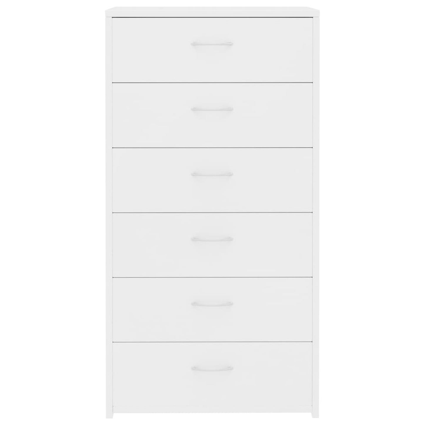 Dressoir – Sideboard – Opbergkast – Ladekast – Commode – 6 Laden – Wit – 50x34x96 cm – Gemaakt van Duurzaam Engineered Wood