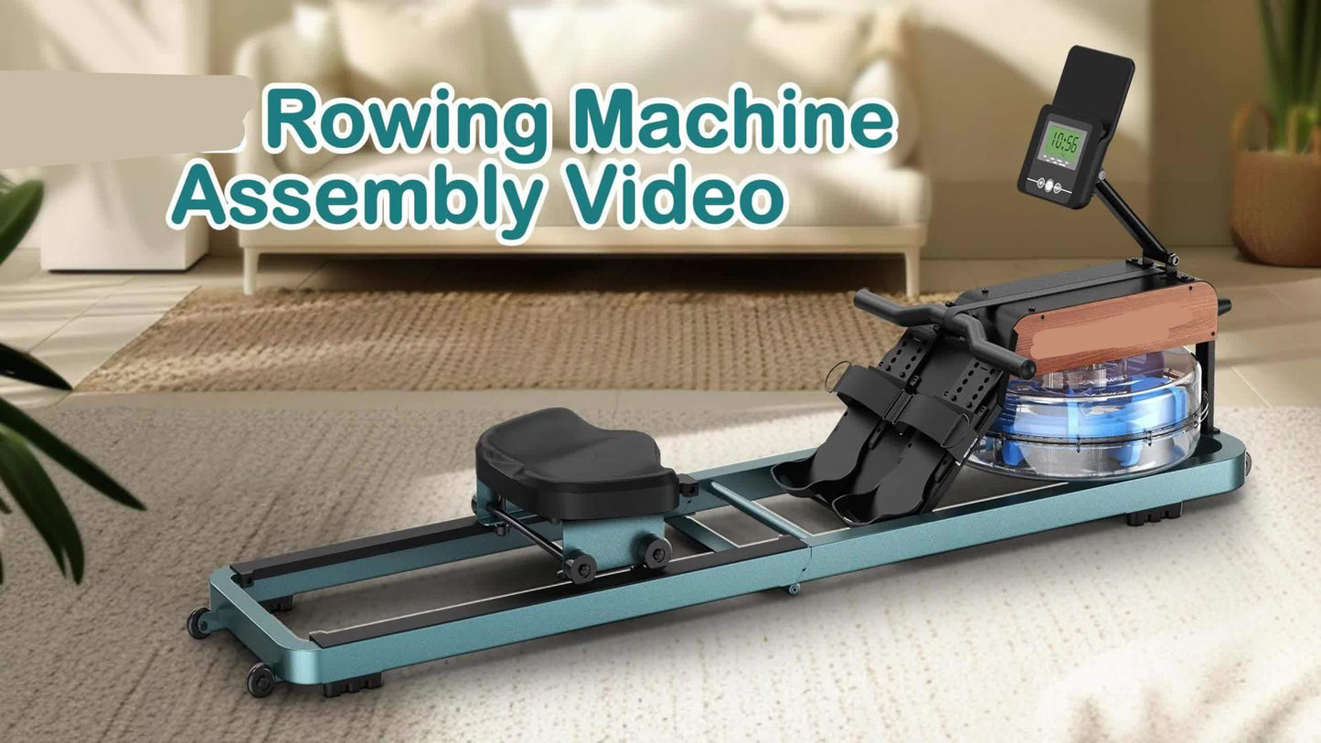 Waterroeimachine – Roeitrainer – Fitnessapparaat – Trainingsmachine – Compact – 6 Waterweerstanden – Inklapbaar - QUORE