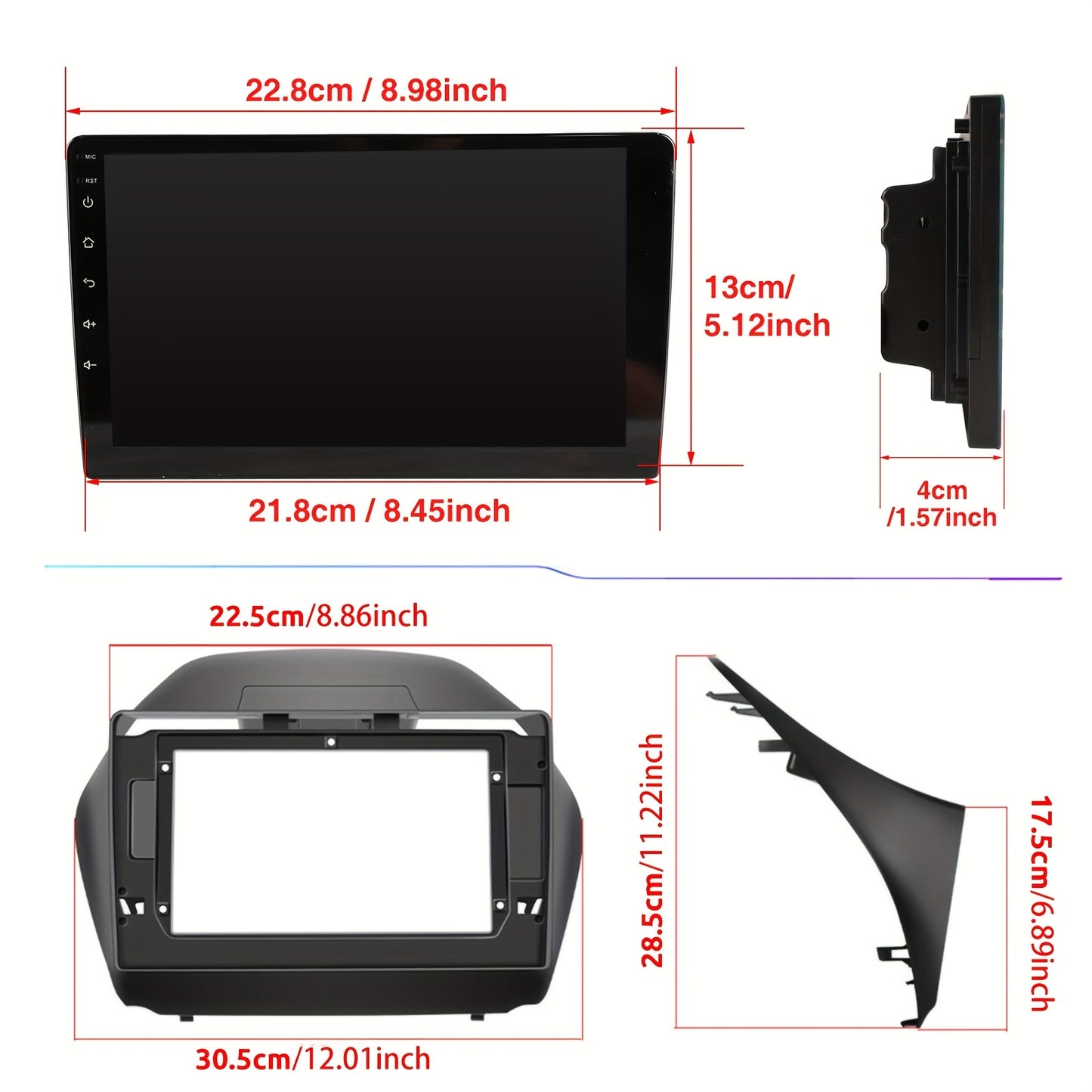 Android Autoradio – Multimedia Speler – Car Stereo – Touchscreen Radio – 2-DIN Headunit – 9 Inch IPS Scherm – Android 14 Systeem – Inclusief Camera & Microfoon
