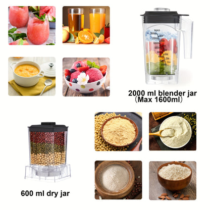 Blender – Keukenmachine – Smoothiemaker – Sapcentrifuge – 1,6 Liter – 2200 Watt – 6 Programma’s