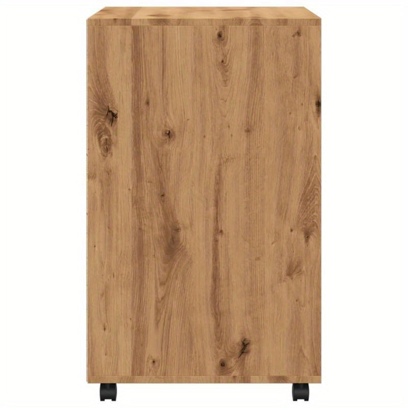 rolkast houten – rollende kast – opbergkast – verrijdbare kast – houten kast – handgemaakt eikenhout – 60x48x81 cm – duurzaam massief hout