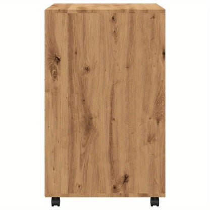 rolkast houten – rollende kast – opbergkast – verrijdbare kast – houten kast – handgemaakt eikenhout – 60x48x81 cm – duurzaam massief hout