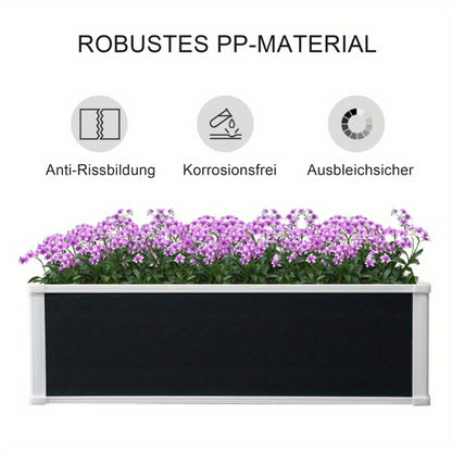 Verhoogde Plantenbak – Tuinbak – Balkonbak – Kweekbak – Plantenbak Grijs – Duurzaam Kunststof – Efficiënt Drainagesysteem – 100x80x30 cm – Weerbestendig Design