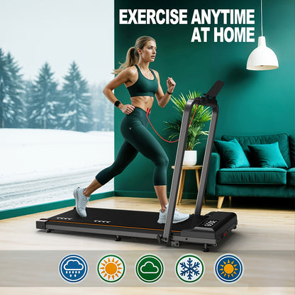 MettleMatic sports equipment for home Treadmill for Home - Walking Pad with 2.25HP Motor, 100kg Load Capacity, 1-6 km/h Speed, with Incline, 7-Layer Running Surface, No Installation Required, Wide Portable Treadmill With Hand