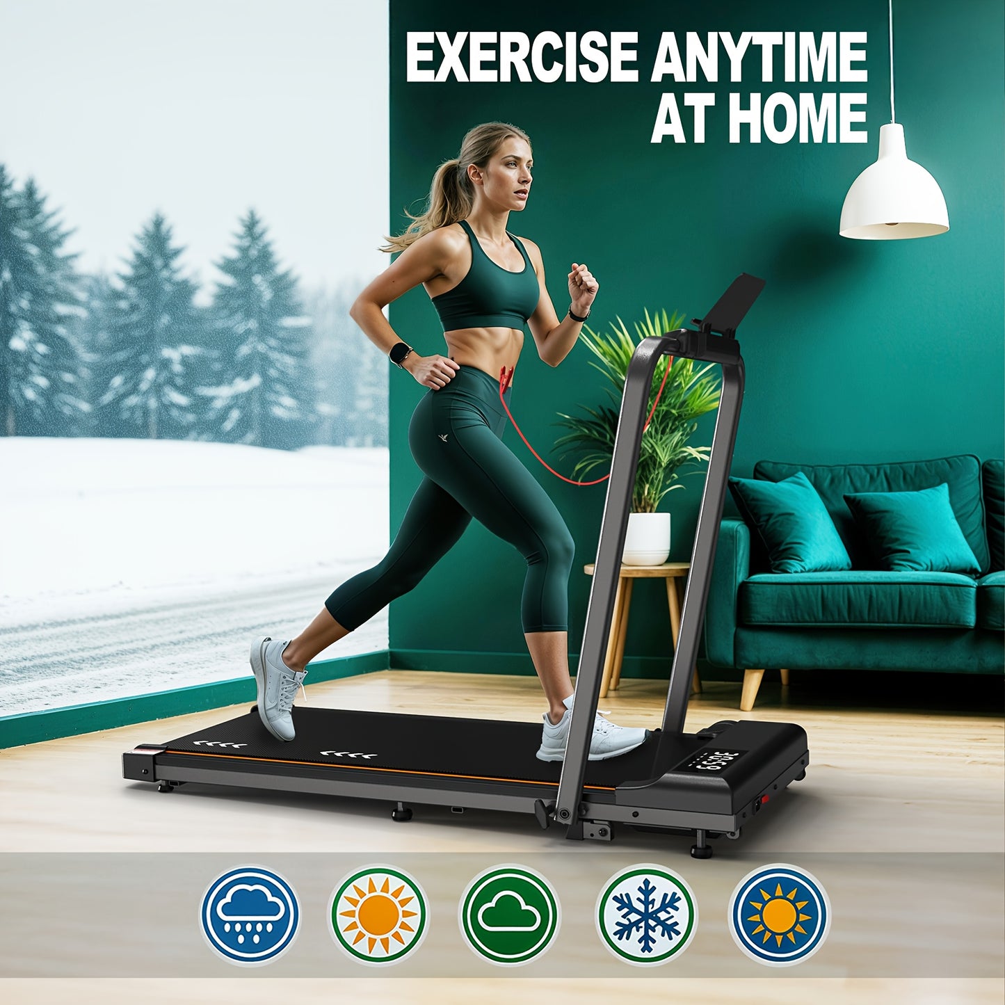 Loopband – Wandelband – Treadmill – Hardloopband – Walking Pad – Inklapbaar – 2,25 PK Motor – 7-laagse Schokdemping