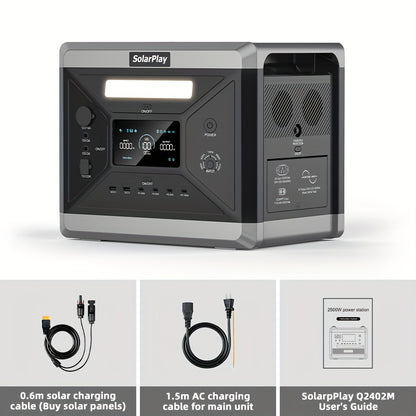 Draagbare Powerstation – Noodstroomgenerator – Energieopslag – Zonne-accu – Camping Accu – 2160Wh LiFePO4 Batterij – 2400W Continu Vermogen
