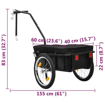 Fietskar – Fietstrailer – Bagagekar – Transportkar – Handwagen – Draagvermogen 50 kg – Stevig Metalen Frame