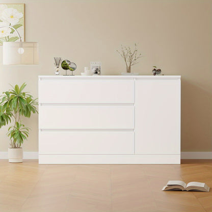 Dressoir – Kast – Sideboard – Ladekast – Opbergmeubel – Modern Wit – 3 Laden – Vrijstaand – Minimalistisch Design