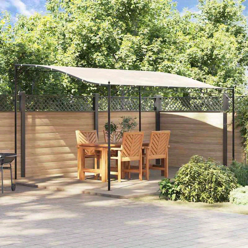 Tuinpergola – Patio Gazebo – Buiten Tent – Buitenpaviljoen – Tuinoverkapping – Creme 4x3 Meter – Stevig Staalframe – Waterafstotende 180g/m² Stof
