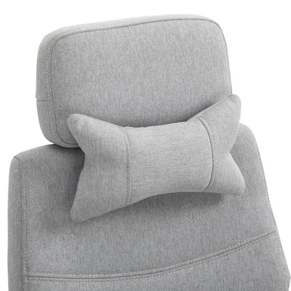 Ergonomische Bureaustoel – Office Chair – Gamestoel – Bureauzetel – Werkstoel – Met Hoofdsteun en Lendensteun – Verstelbare Hoogte en Uitschuifbare Voetsteun – PU-Leder – 62x68x117-127 cm