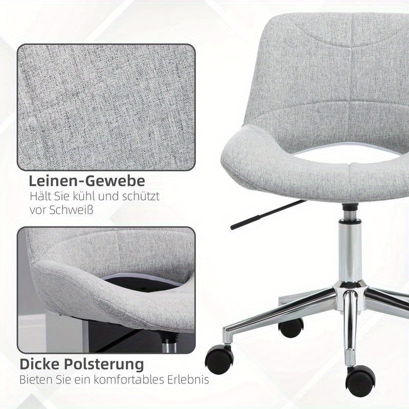 Heavy-Duty Adjustable Office Chair with 360° Swivel & Height Adjustment - Ergonomic Lumbar Support, 109.77 KG Weight Capacity, Heavy-Duty Metal Frame Computer Desk Chair, Gray Rolling Computer/Gaming Chair for & Office (No W