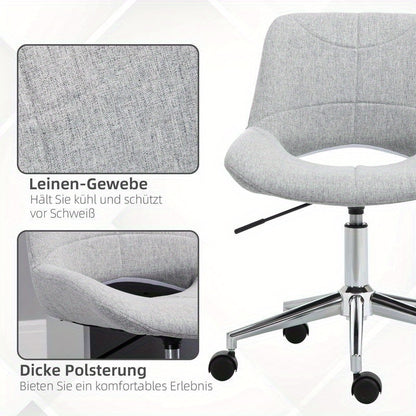 Heavy-Duty Adjustable Office Chair with 360° Swivel & Height Adjustment - Ergonomic Lumbar Support, 109.77 KG Weight Capacity, Heavy-Duty Metal Frame Computer Desk Chair, Gray Rolling Computer/Gaming Chair for & Office (No W