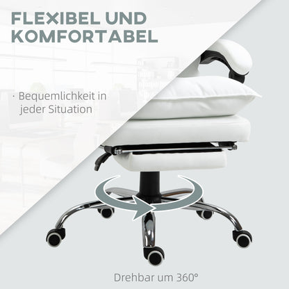 Bureaustoel – Office Chair – Draaistoel – Kantoorstoel – Gaming Stoel – Verstelbare Zithoogte – Ingebouwde Voetensteun – Kunstleer – Zwart