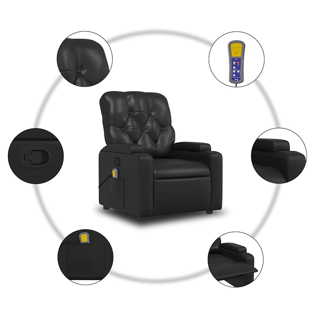 Verstelbare Relaxstoel – Fauteuil – Relaxfauteuil – Zitstoel – Kunstleer – Verstelbare Rugleuning Tot 135 Graden – Bekerhouders & Zijzak