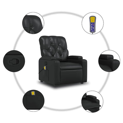 Verstelbare Relaxstoel – Fauteuil – Relaxfauteuil – Zitstoel – Kunstleer – Verstelbare Rugleuning Tot 135 Graden – Bekerhouders & Zijzak