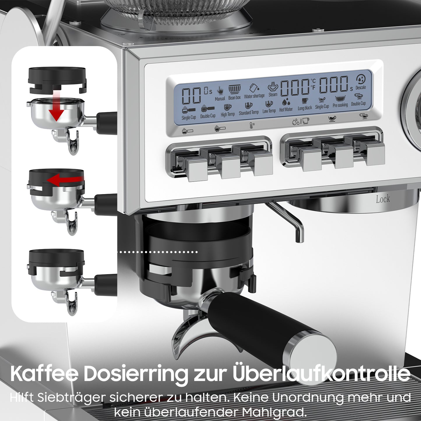 Espressomachine – Koffiezetapparaat – Siebträgermachine – Barista Machine – Halfautomaat – 20 Bar Italiaanse Pomp – RVS Behuizing met Melkschuimer