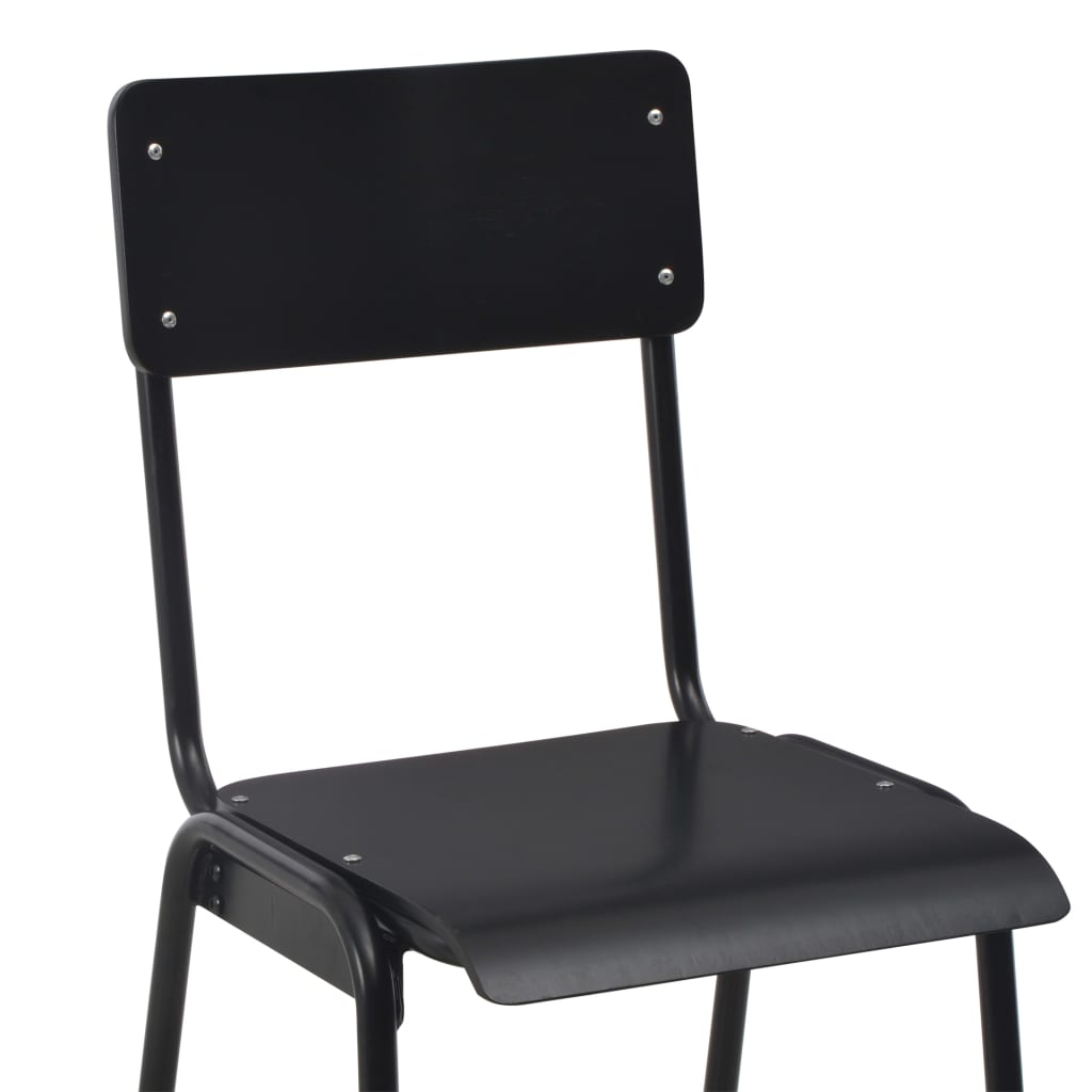 Barstoel – Barkruk – Barkruk – Keukenstoel – Bistrostoel – Set van 6 – Multiplex Zitting – Gepoedercoat Stalen Poten