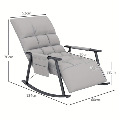 Schommelstoel – Relaxstoel – Fauteuil – Loungestoel – Voedingsstoel – Extra brede Zitting – Handmatig Verstelbare Rugleuning