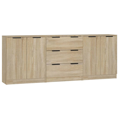 Opbergkast – Dressoir – Ladekast – Kast – Sideboard – Sonoma Eiken – 3 Lades – Vochtbestendig Material
