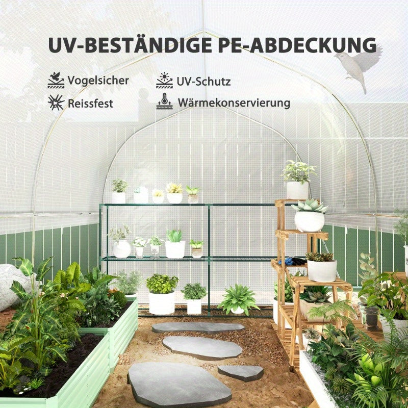 Kas – Tuinkas – Groentetent – Serre – Plantentent – UV-bestendig – 3x2x2m Galvaniseerd Staal Frame