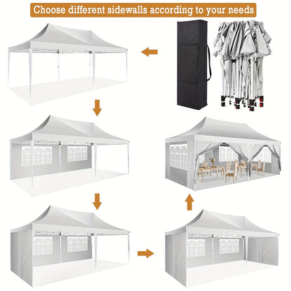 Pop-up Tent – Vouwtent – Partytent – Outdoor Tent – Gazebo – Lichtblauw – 3,05x6,1 Meter – Hexagonaal Metalen Frame