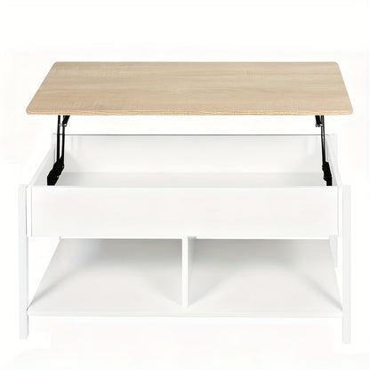 Salontafel Verstelbaar – Bijzettafel – Koffietafel – Hoogte Verstelbaar – Woonkamertafel – Multifunctioneel – Met 3-lagen Opbergruimte – Modern Europees Design – 90x48x62 cm – Sterk en Ruimtebesparend