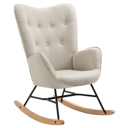 Chaise Lounge Beige – Loungestoel – Ligstoel – Relaxfauteuil – Zithoek – Modern Design – Stevig Metalen Frame – Compacte Afmetingen 68x84x99,5 cm