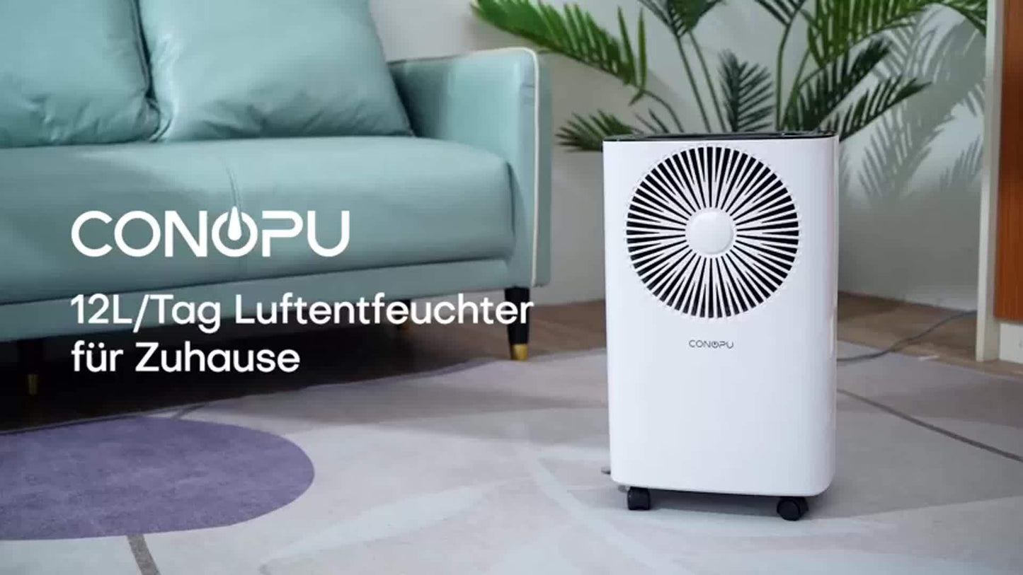 Luchtontvochtiger – Vochtvreter – Dehumidifier – Vochtverwijderaar – Vochtonttrekker – 12,5L Per Dag – 24-Uurs Timer En Automatische Afvoerfunctie