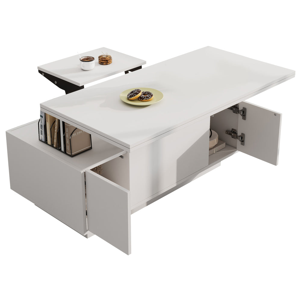 Salontafel – Koffietafel – Bijzettafel – Woonkamertafel – Tafel – Verstelbare Hoogte – Verborgen Opbergruimte – Metaal Frame – Max 50 kg Draagvermogen