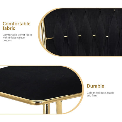 Eetkamerstoel – Keukenstoel – Kuipstoel – Stoel – Modern – Set van 2 – Zachte Velvet Bekleding – Gouden Metalen Poten