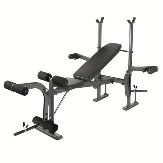 Alles-In-Één Bench Press Set – Krachttrainingsbank – Preacher Curl Bank – Leg Developer – IJzeren Constructie – Compact Formaat – Ergonomisch Design