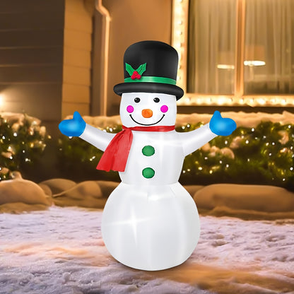 Opblaasbare sneeuwpop – Opblaasbare sneeuwman – Kerstversiering – Kerstdecoratie – Tuindecoratie – 120 cm hoog – Zelfstaand zonder elektriciteit – Stevig polyester – Inclusief pomp