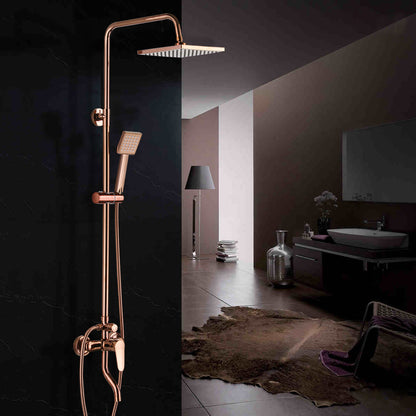 Shower Mixer Tap with Hand Shower, Mixer Tap for Shower Set with Single-Lever Shower Fitting, Shower System with Shower Fitting, Rain Shower, Shower Rail and Hose, Shower Set with Sprayer Bath Fitting