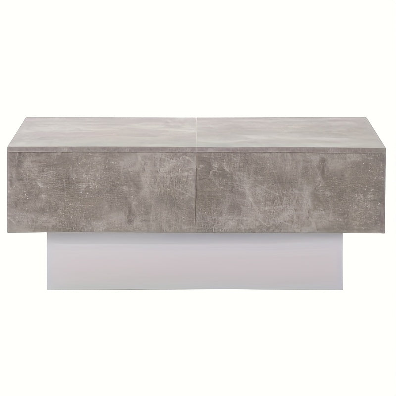 Salontafel – Koffietafel – Bijzettafel – Woonkamertafel – Tafel – Uitklapbaar Blad – Opbergruimte – Duurzaam Bamboe – Modern Grijs