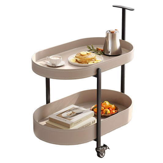Opbergwagen – Trolley – Keukentrolley – Serveerwagen – Opbergtrolley – Dubbele Laag – Mobiel met 4 Wielen – Duurzaam Kunststof – Modern Design