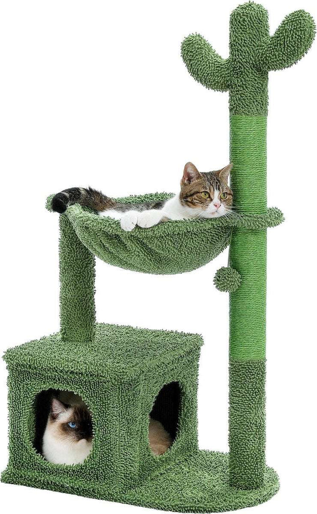 Middelgroot Cactus Krabpaal - voor Katten - Met Zachte Kattenmand/Hangmat - Kattenspeelgoed - Krabpaal - Geschikt voor Kittens