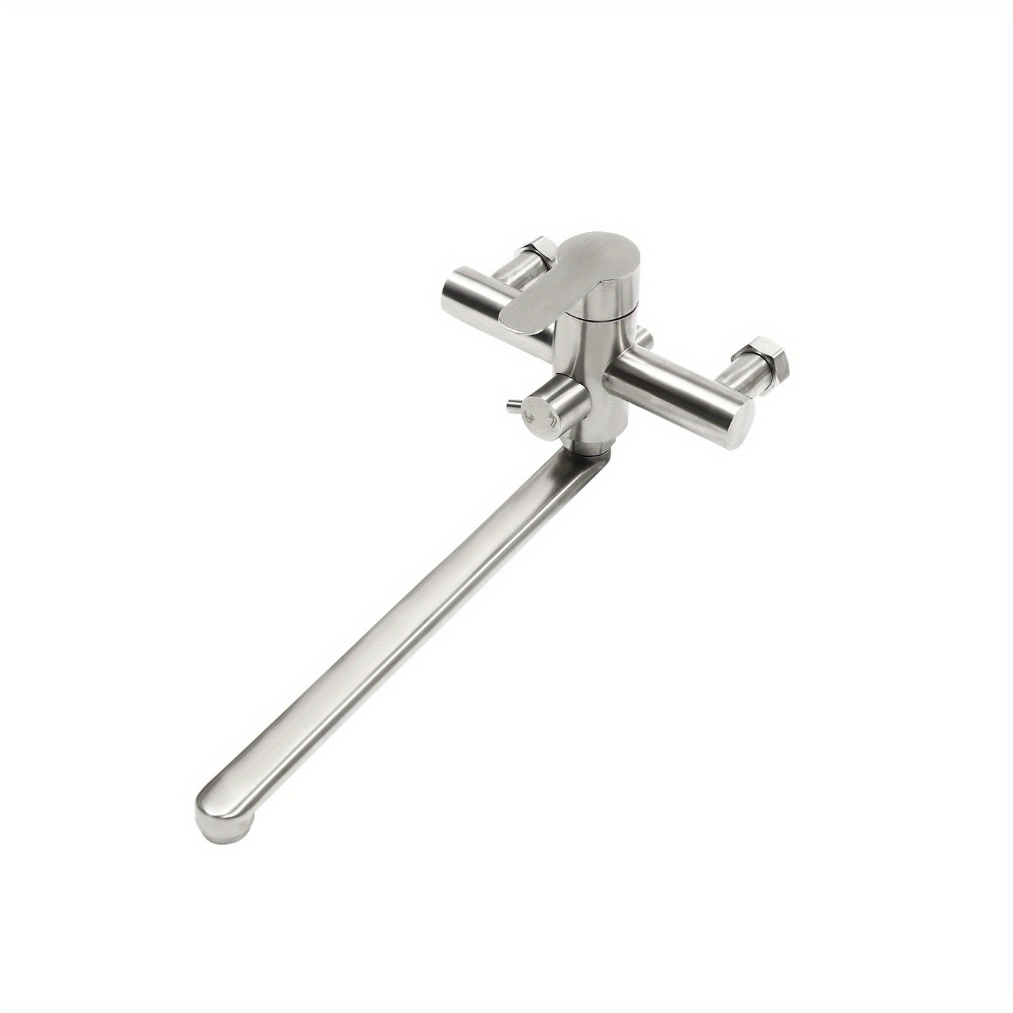 TOOL1SHOOO 22.5cm Brushed Chrome Bath Mixer Faucet - 360° Swivel Wall-Mounted Shower Head with 2 Spout Modes, Modern Design for Home Bathrooms, Hotels, Spas & Gyms, Bathroom Upgrade, Sleek Bathroom Style, Durable Bathroom Fi